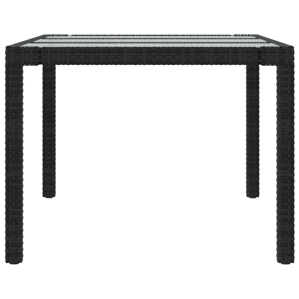 Patio Table 74.8" Tempered Glass and Poly Rattan Table Multi Colors