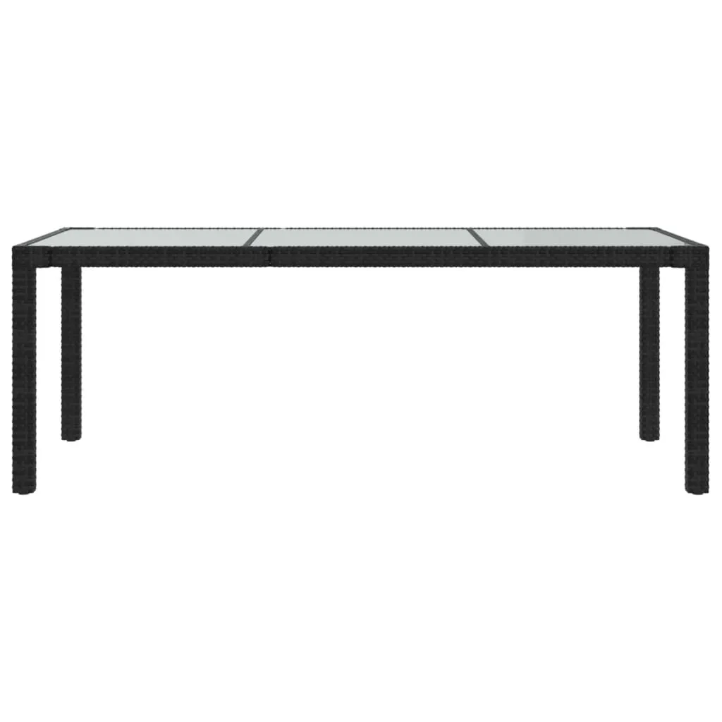 Patio Table 74.8" Tempered Glass and Poly Rattan Table Multi Colors