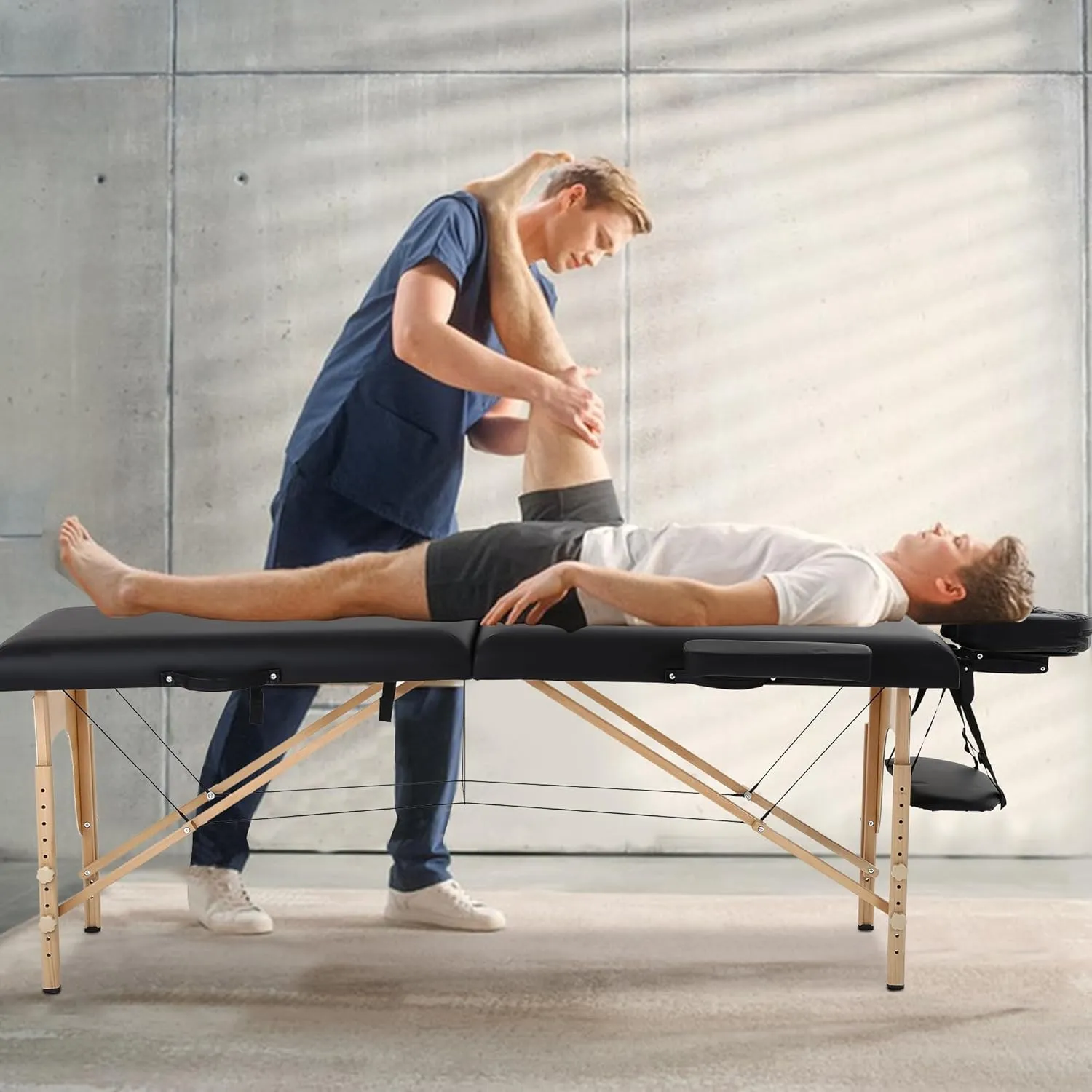 PayLessHere Massage Bed Portable Massage Table 24 inche Wide Lash Bed 2 Folding Heigh Adjustable Spa Table with Non-Woven Bag for Spa Footmassage Facial CareSpa Tattoo