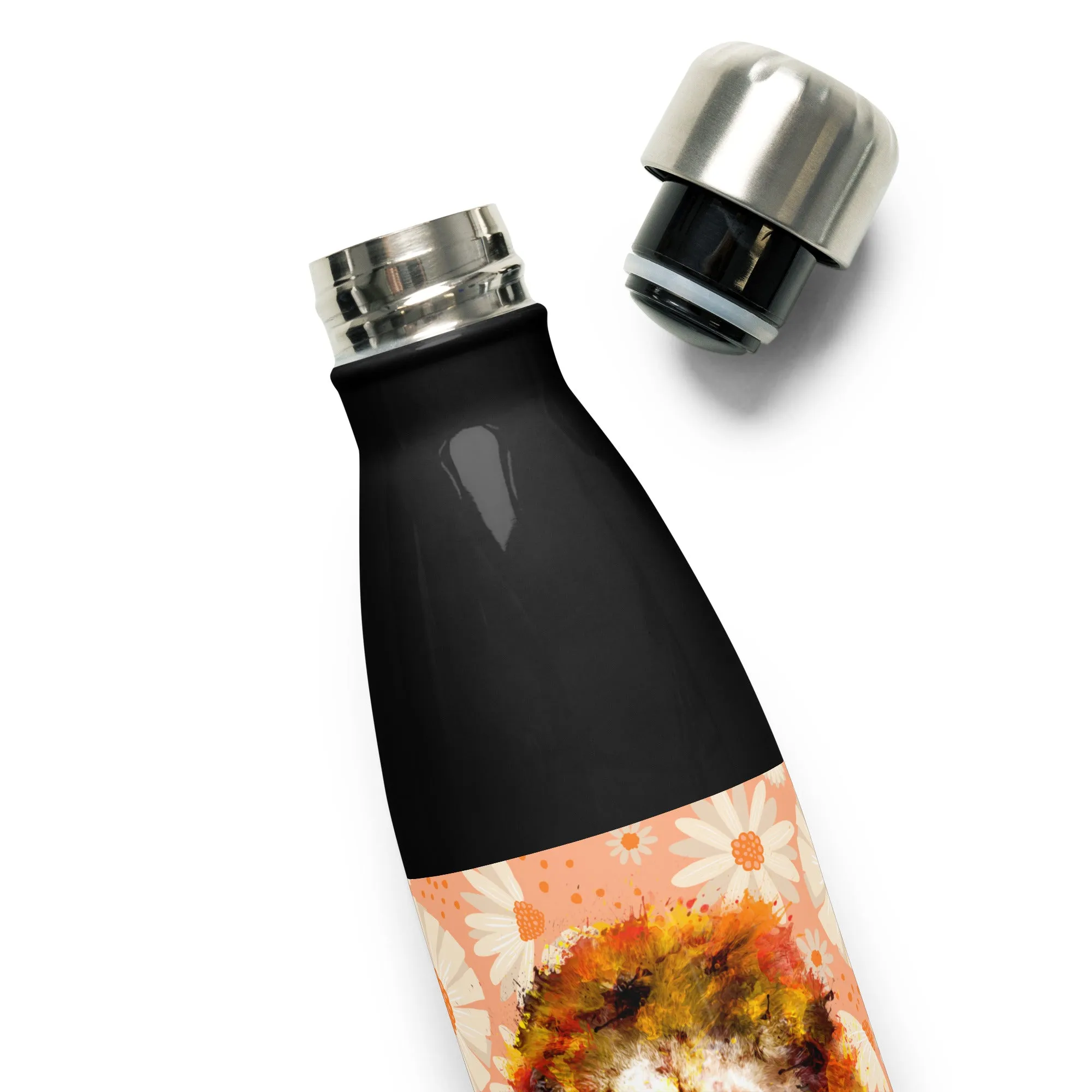 Peach Daisies Stainless Steel Water Bottle