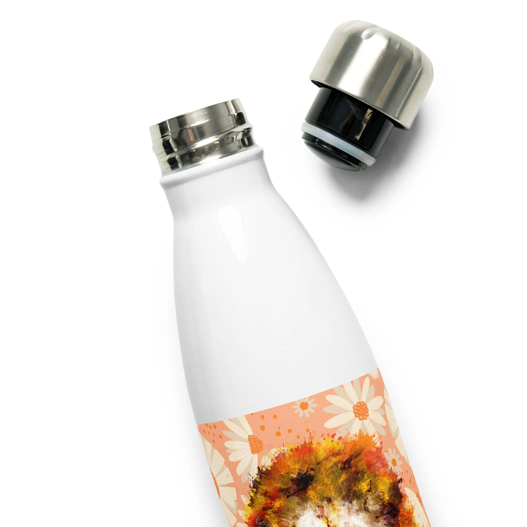 Peach Daisies Stainless Steel Water Bottle