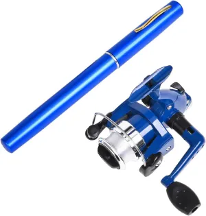 Pen Fishing Rod Kit, 39 Inch Mini Fishing Pole Portable Telescopic Fishing Rod with Spinning Reel Fishing Rod Reel Combo for Travel Saltwater Freshwater Sea