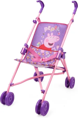 Peppa Pig: Doll Umbrella Stroller - Purple, Pink, Flowers - Accessory for Dolls Up to 24", Foldable Design, Retractable Canopy, Kids Toy, Ages 3 