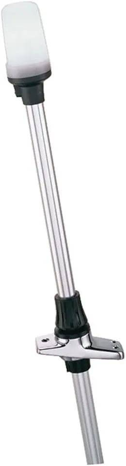 Perko 1611DP3CHR Telescoping White All-Round Pole Light with Base - 26.5" Height