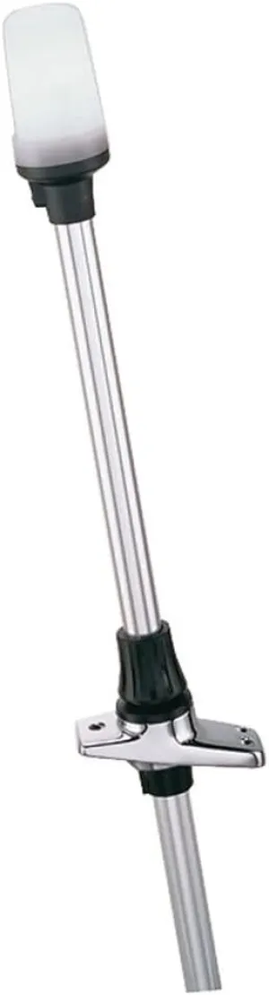 Perko 1611DP3CHR Telescoping White All-Round Pole Light with Base - 26.5" Height