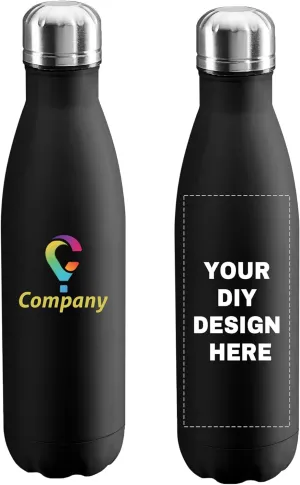 Personalized Custom Water Bottle Print in USA 17oz Stainless Steel Double Wall Leakproof Cups With Colorful Text Logo for Sports Outdoors
