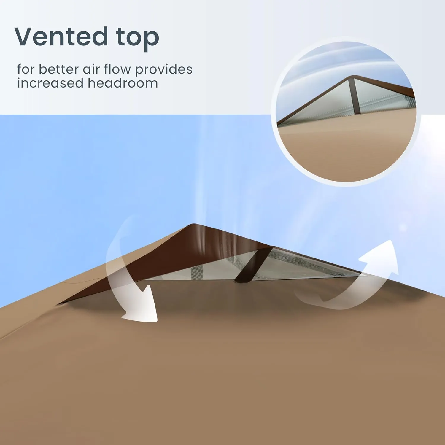 PHI VILLA Pop Up Canopy 10 10 Tents for Parties with Wheeled Bag, Portable Lightweight Folding w/Adjustable Height,Dark & Light Brown