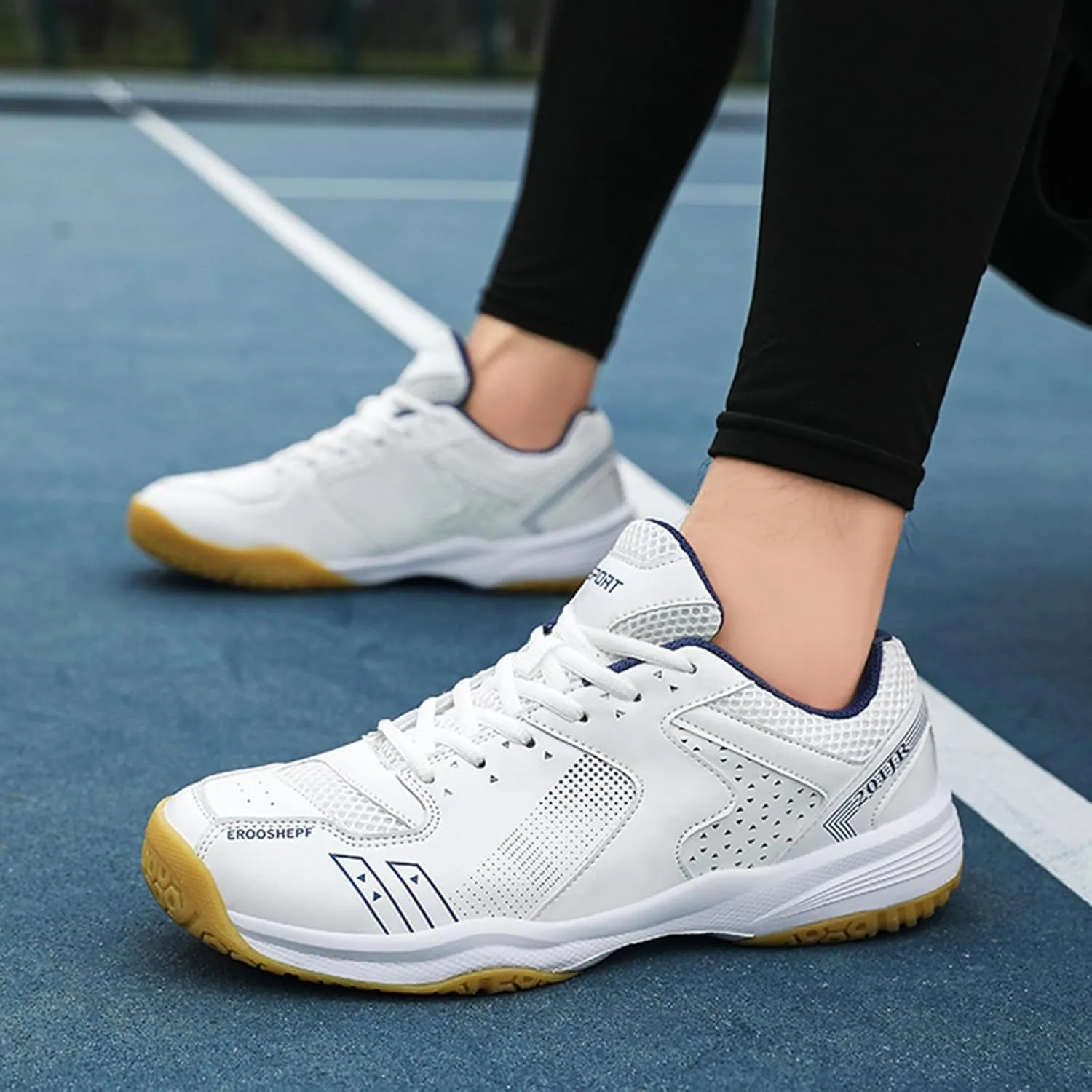 Pickleball Tennis Shoes for Mens Athletic Indoor Court Shoes Comfort Lightweight Fashion Table Tennis Badminton Training