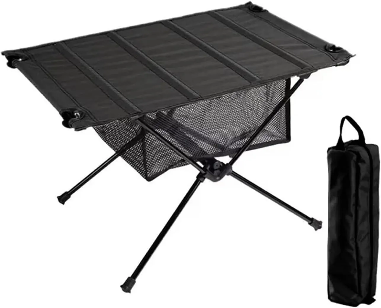 Picnic Camping Folding Table Lightweight Roll-Up Table Portable Tourist Tables Outdoor Picnic Light(Black Set)