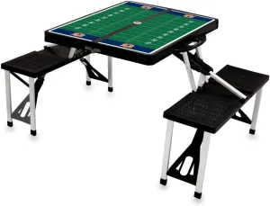 PICNIC TIME NCAA Auburn Tigers Football Field Folding Picnic Table - Camping Table - Outdoor Table with Umbrella Hole, (Black)