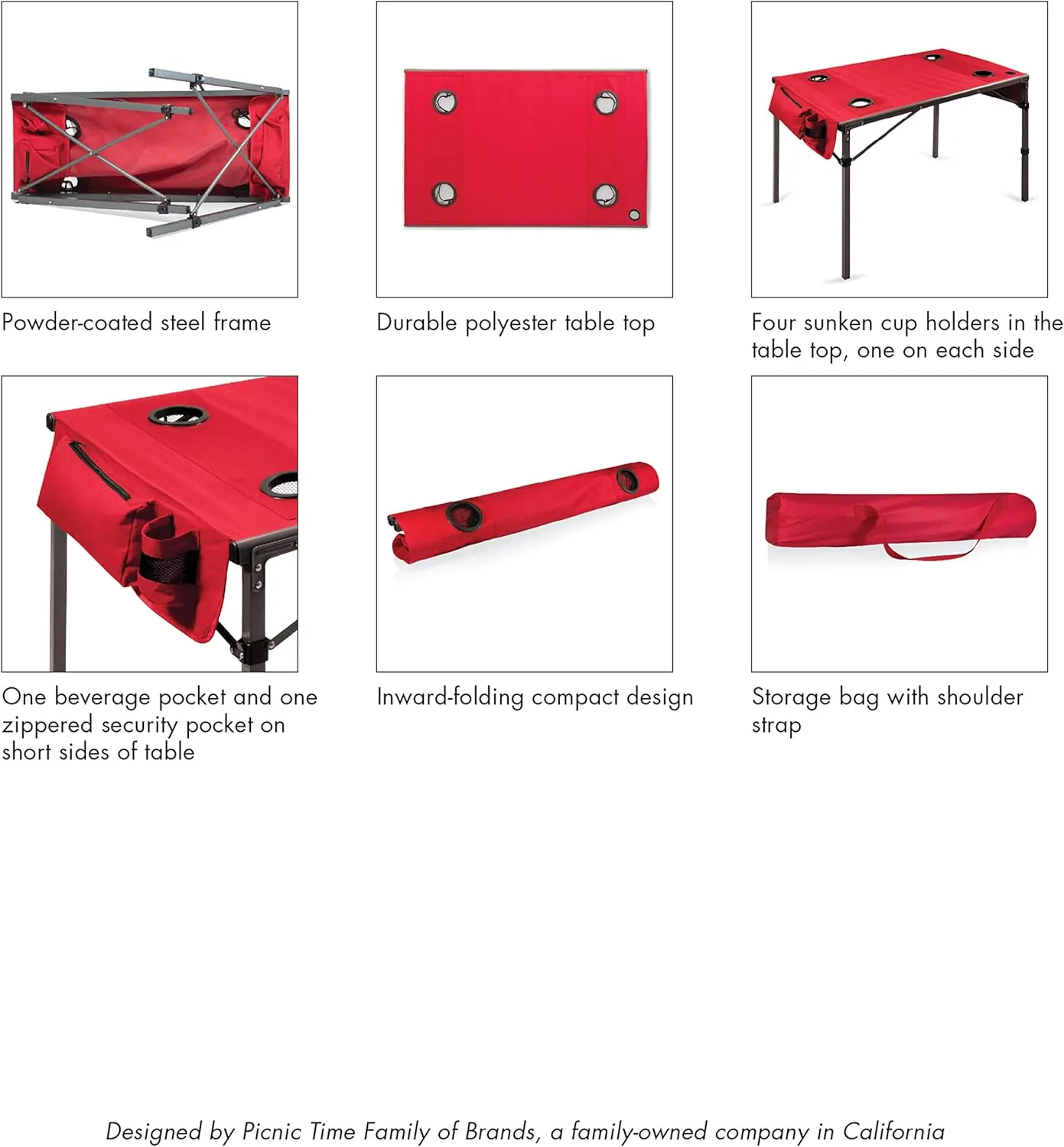 PICNIC TIME NCAA Travel Portable Folding Table