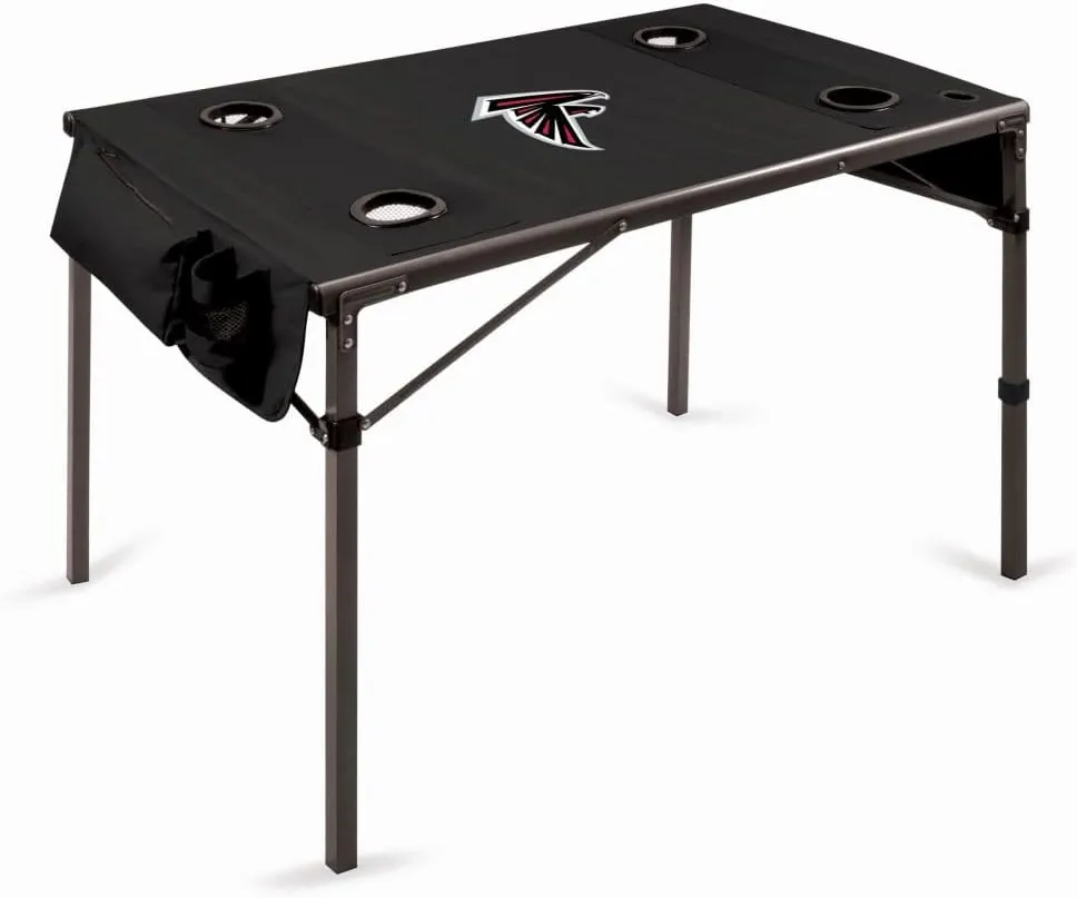 PICNIC TIME NFL Portable Soft Top Travel Table, Black