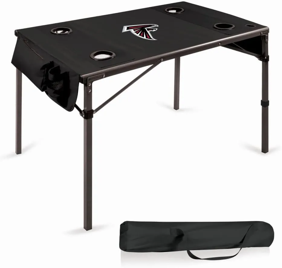 PICNIC TIME NFL Portable Soft Top Travel Table, Black