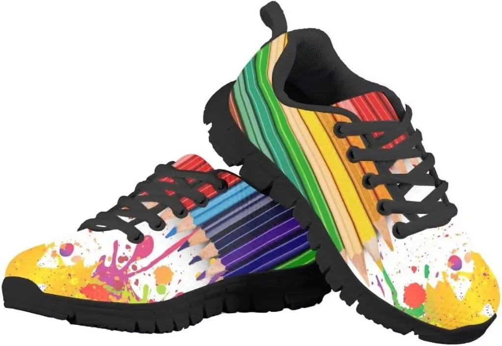 Pinupub Kids Lace-up Sneakers Comfortable Lightweight Casual Running Walking Tennis Shoes