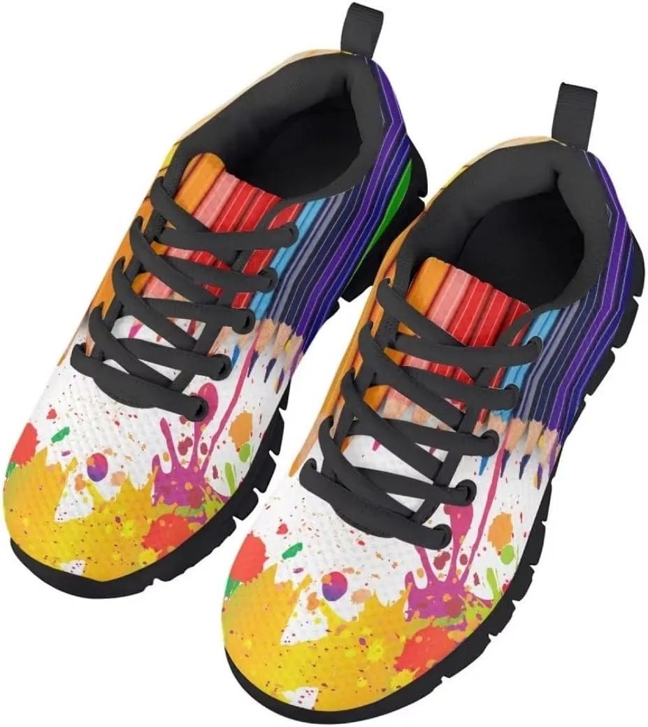 Pinupub Kids Lace-up Sneakers Comfortable Lightweight Casual Running Walking Tennis Shoes