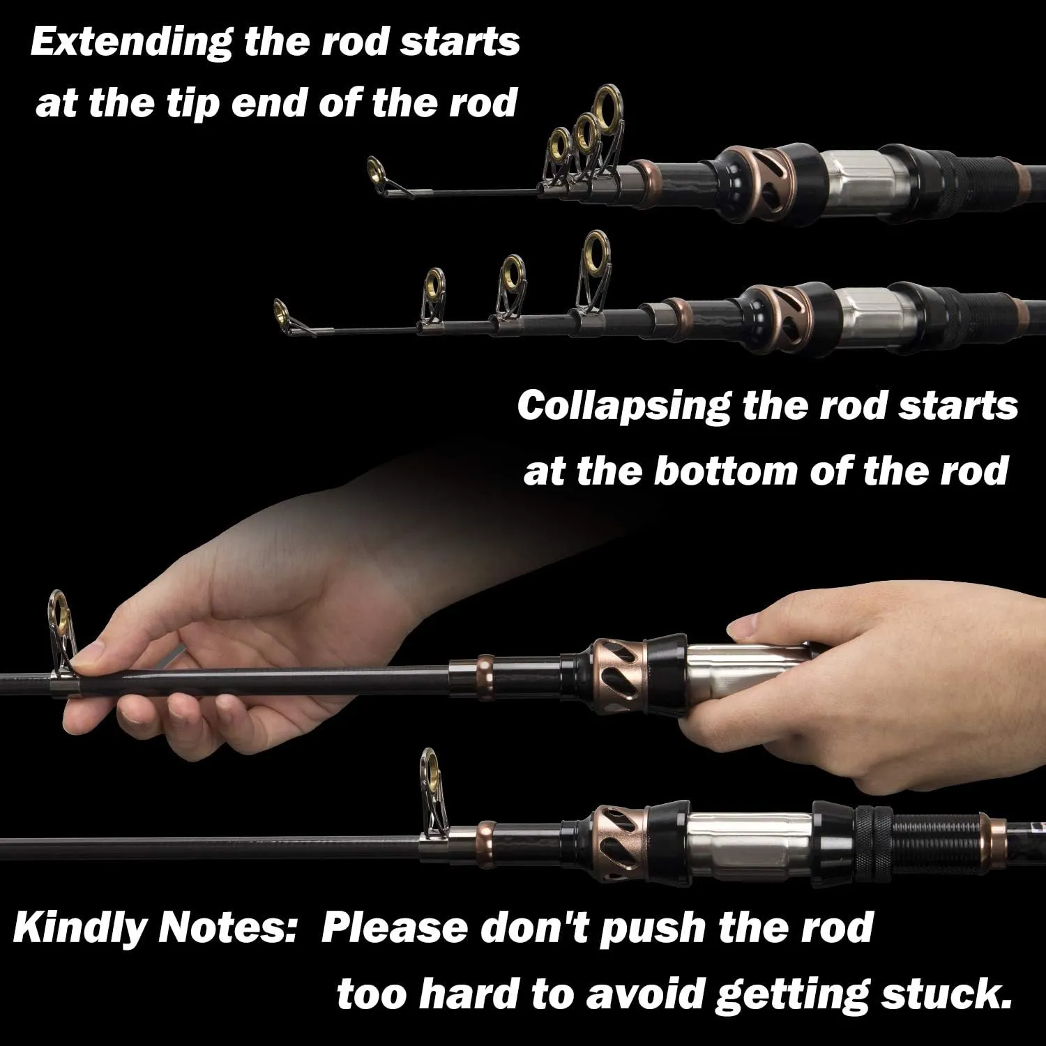 PLUSINNO Fishing Rod and Reel Combos - Carbon Fiber Telescopic Fishing Pole - Spinning Reel 12  1 Shielded Bearings Stainless Steel BB