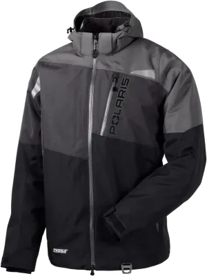 Polaris Men's TECH54 Switchback Jacket, Waterproof, Breathable, Insulated, Warm Winter Coat for Snowmobiling and Off Road Riding, Polyester, Black/Gray - 2864501