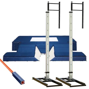 Pole Vault Telescoping Standards Package - (Collegiate - 9 ft. to 21 ft.) - NCAA, NFHS, IAAF Compliant