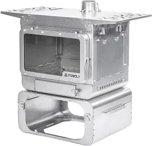 POMOLY Camping Tent Stove Wood Stove, Lumberjack Max Titanium Wood Burning Stove for Hiking, Cooking, Heating