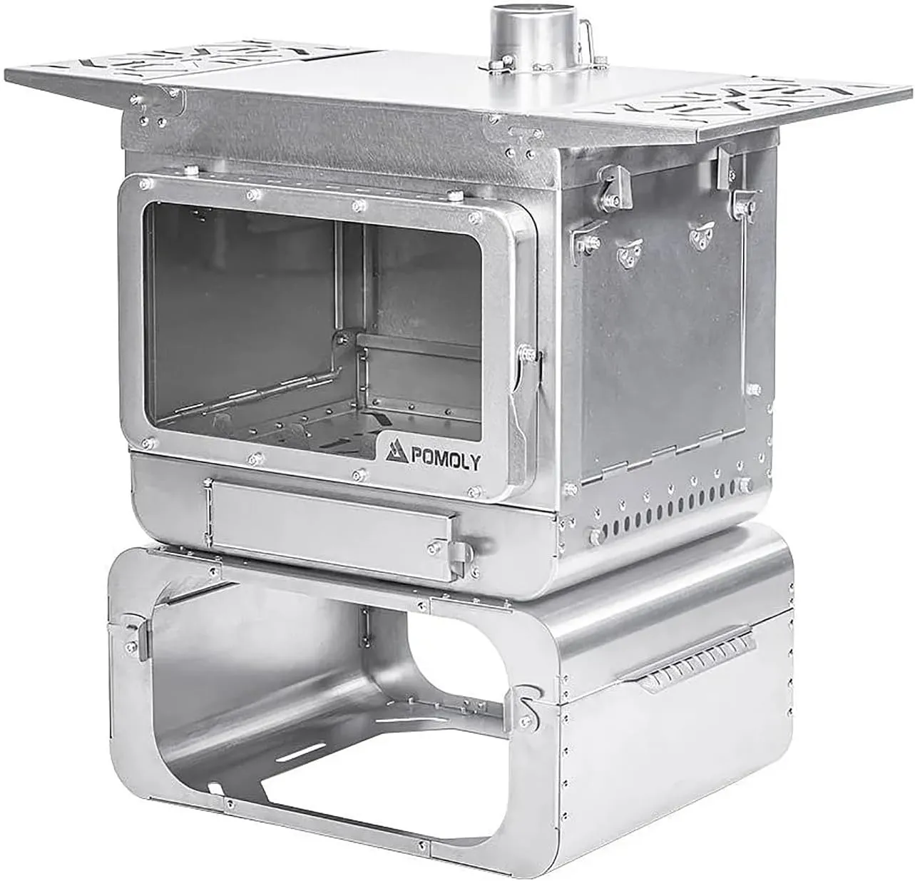 POMOLY Camping Tent Stove Wood Stove, Lumberjack Max Titanium Wood Burning Stove for Hiking, Cooking, Heating