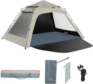 Pop-Up Camping Tent with Instant Setup,4-5 Person Camping Dome Tent, with Carry Bag, and Spacious Interior, Lightweight Portable Backpacking Tent for Outdoor Camping/Hiking(B)