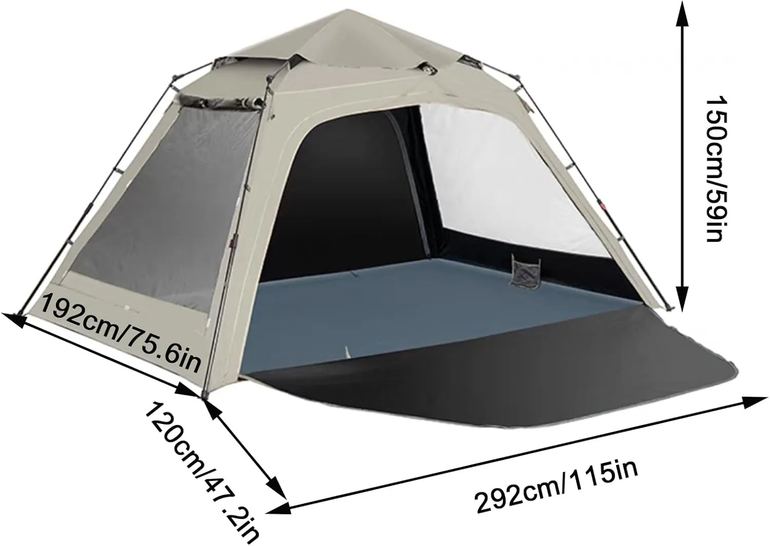 Pop-Up Camping Tent with Instant Setup,4-5 Person Camping Dome Tent, with Carry Bag, and Spacious Interior, Lightweight Portable Backpacking Tent for Outdoor Camping/Hiking(B)