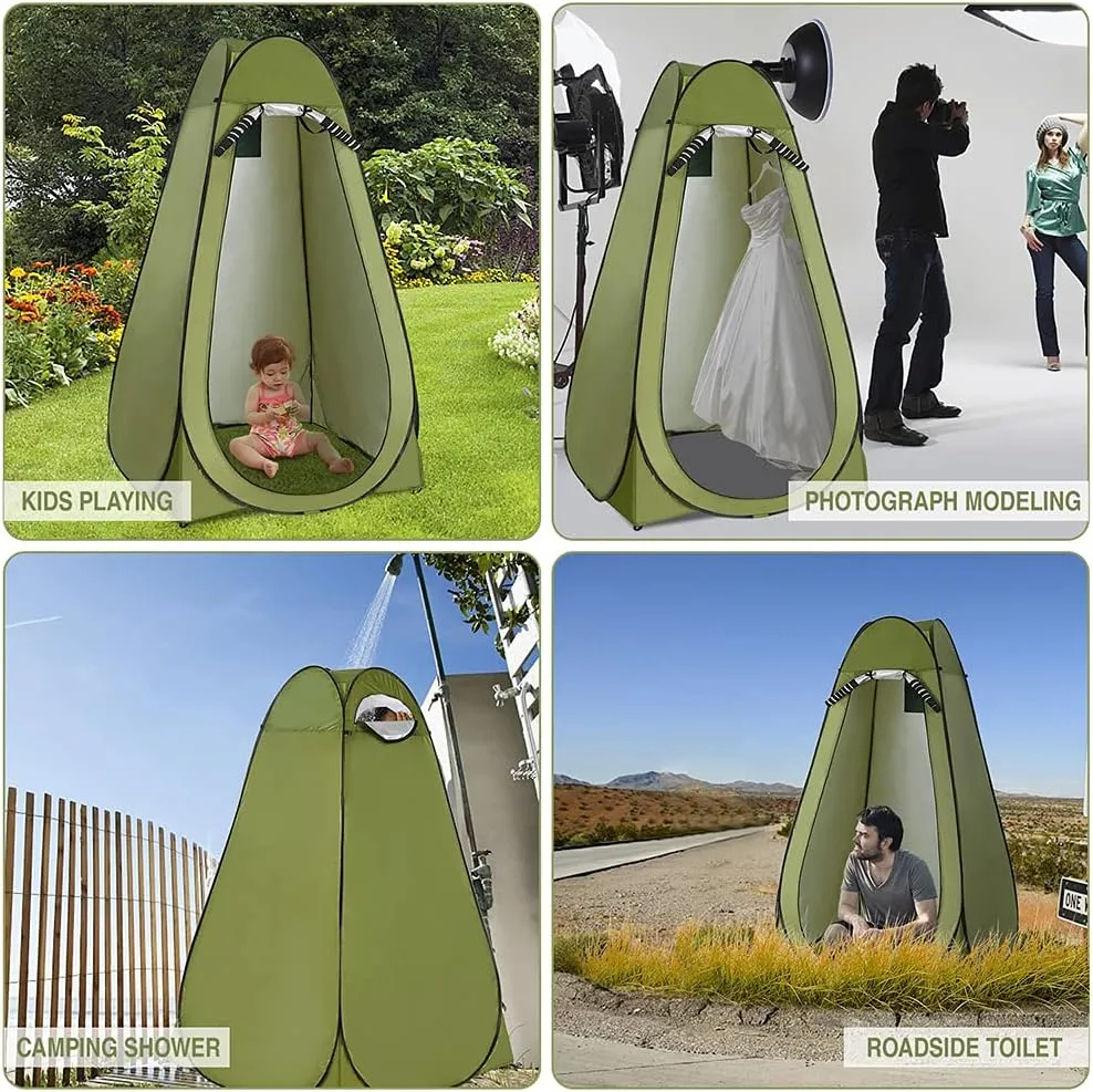 Pop Up Changing Room Privacy Tent Instant Portable Shower Tent Outdoor Toilet Dressing/Changing Room Portable Shelter Tent with Carrying Bag for Camping Hiking Beach Bathroom (Pink Double 15