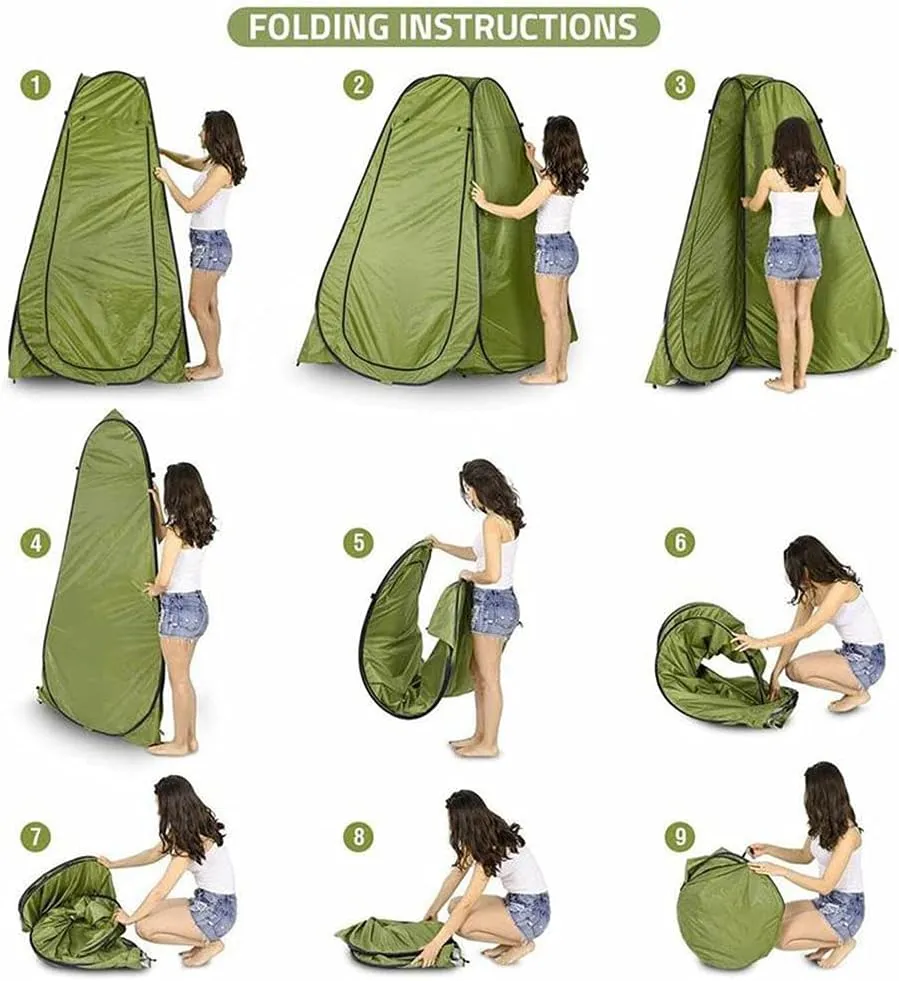 Pop Up Changing Room Privacy Tent Instant Portable Shower Tent Outdoor Toilet Dressing/Changing Room Portable Shelter Tent with Carrying Bag for Camping Hiking Beach Bathroom (Pink Double 15