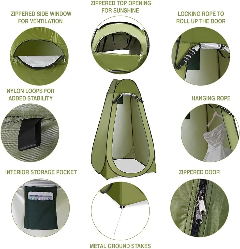Pop Up Changing Room Privacy Tent Instant Portable Shower Tent Outdoor Toilet Dressing/Changing Room Portable Shelter Tent with Carrying Bag for Camping Hiking Beach Bathroom (Pink Double 15