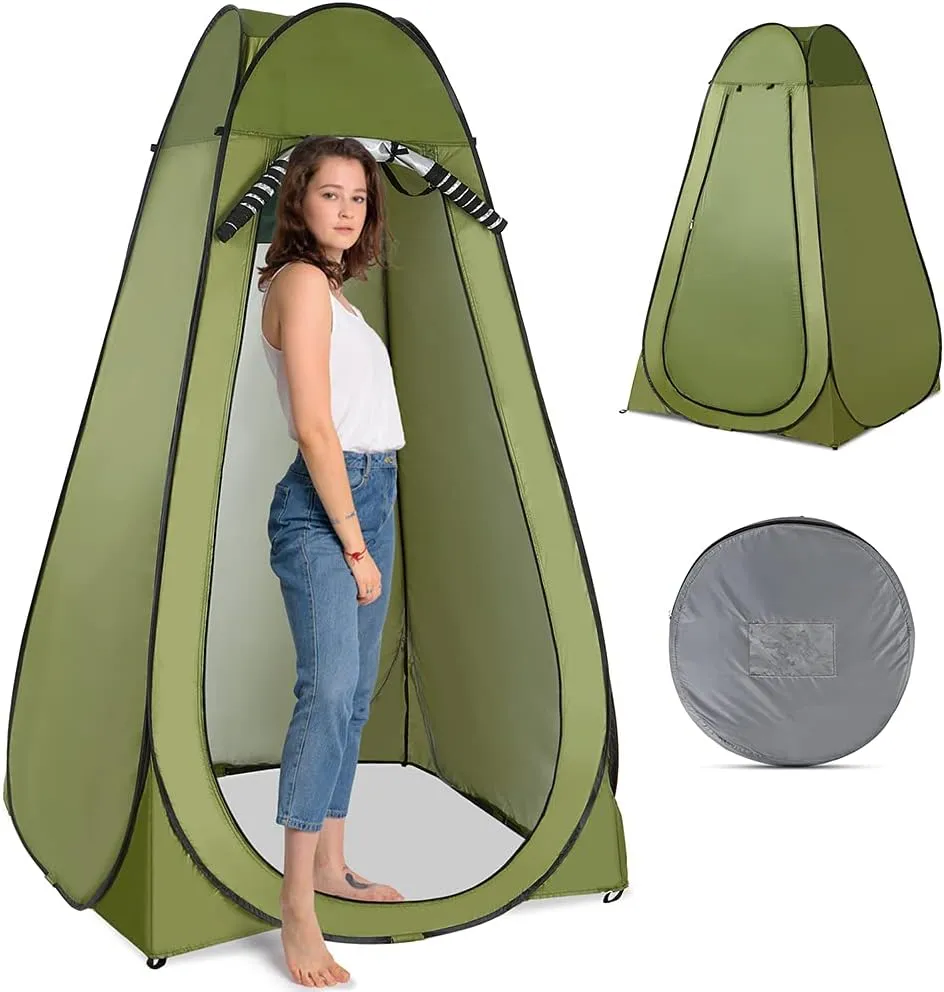 Pop Up Changing Room Privacy Tent Instant Portable Shower Tent Outdoor Toilet Dressing/Changing Room Portable Shelter Tent with Carrying Bag for Camping Hiking Beach Bathroom (Pink Double 15