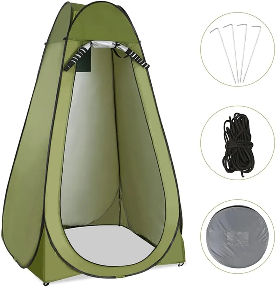 Pop Up Changing Room Privacy Tent Instant Portable Shower Tent Outdoor Toilet Dressing/Changing Room Portable Shelter Tent with Carrying Bag for Camping Hiking Beach Bathroom (Pink Double 15