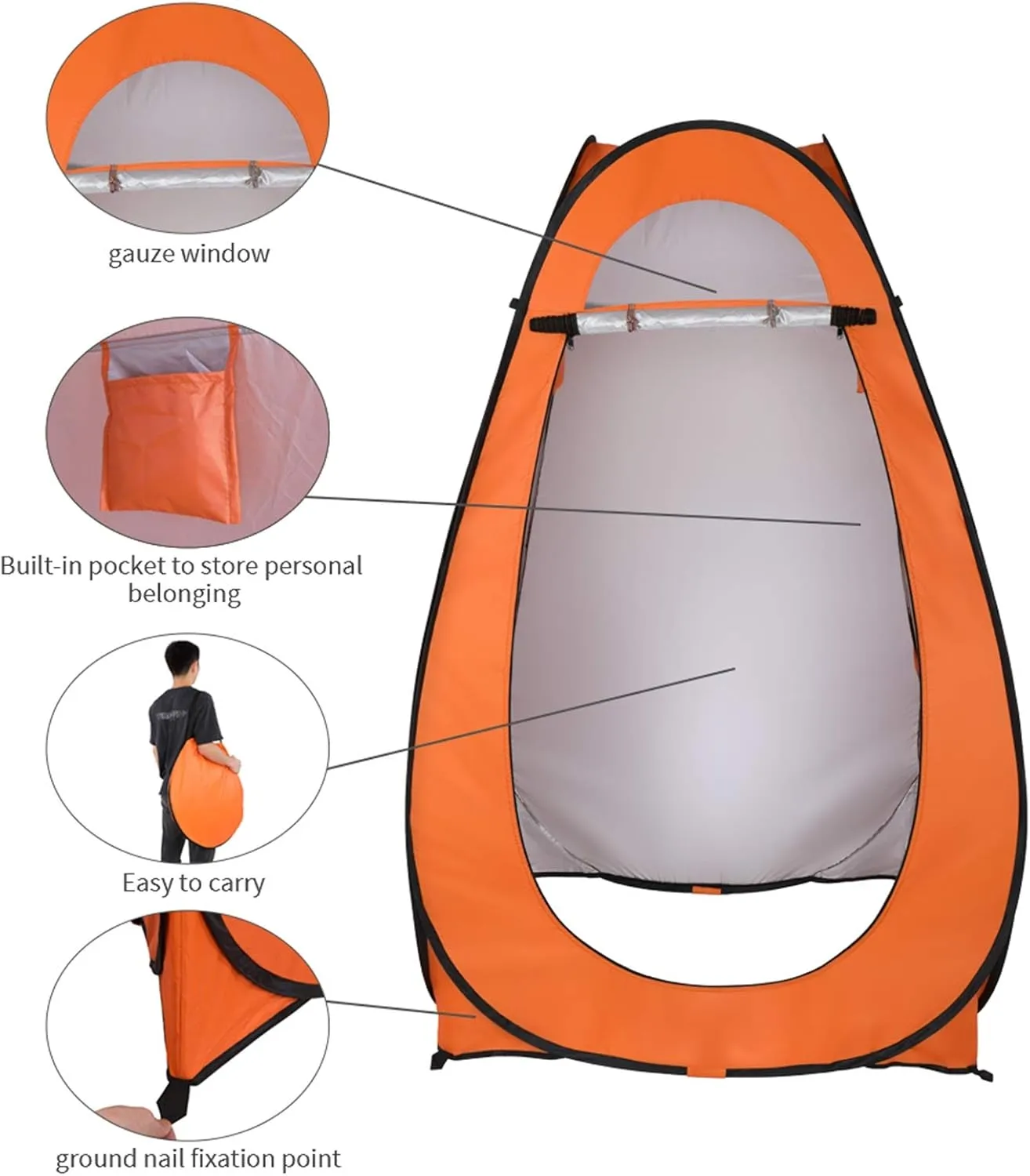 Pop Up Shower Tent Portable Outdoor Toilet Dressing Fitting Room Privacy Shelter Tent for Fishing shelter，Changing Clothes，Outdoor Shower