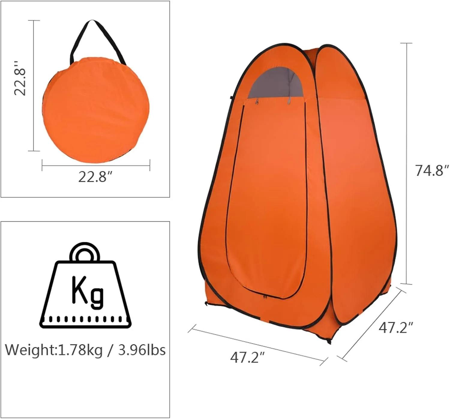 Pop Up Shower Tent Portable Outdoor Toilet Dressing Fitting Room Privacy Shelter Tent for Fishing shelter，Changing Clothes，Outdoor Shower