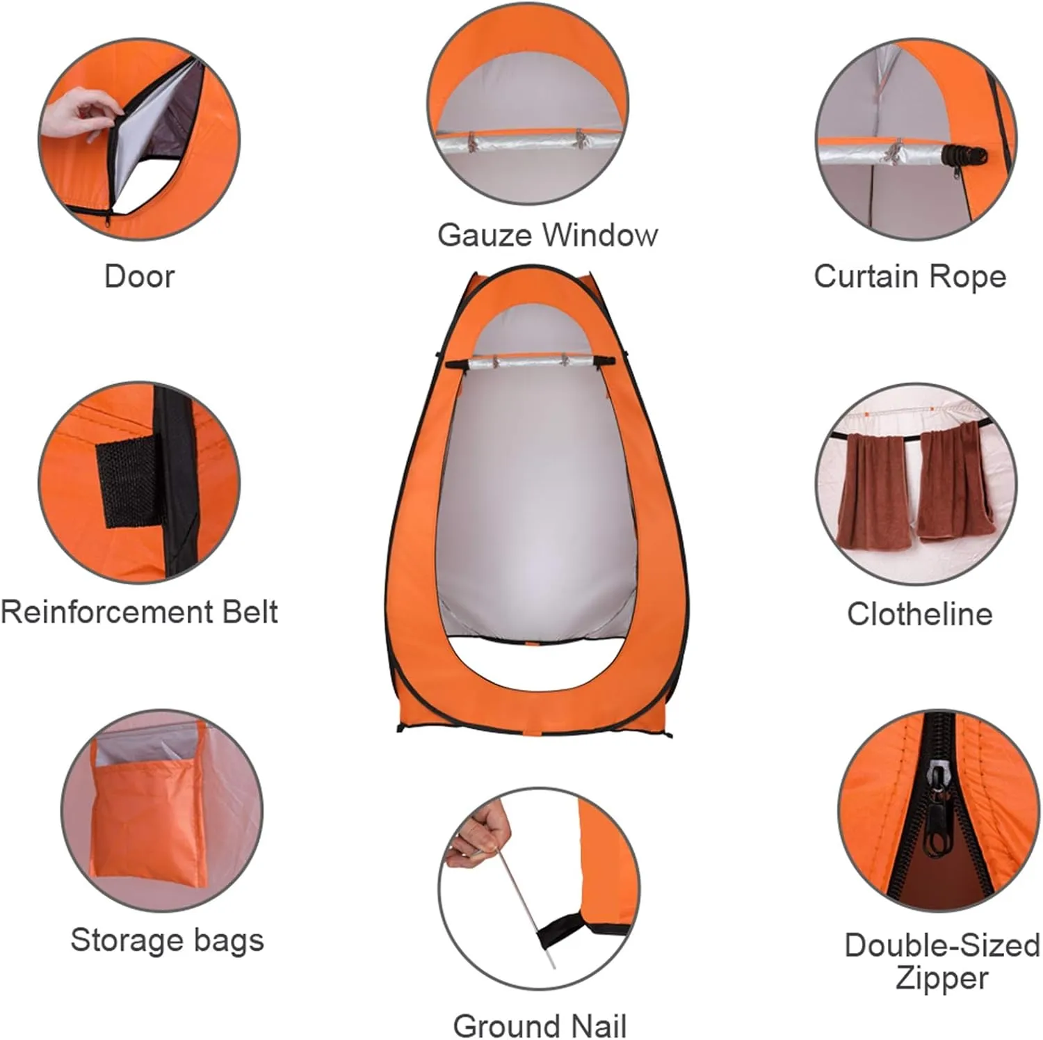 Pop Up Shower Tent Portable Outdoor Toilet Dressing Fitting Room Privacy Shelter Tent for Fishing shelter，Changing Clothes，Outdoor Shower