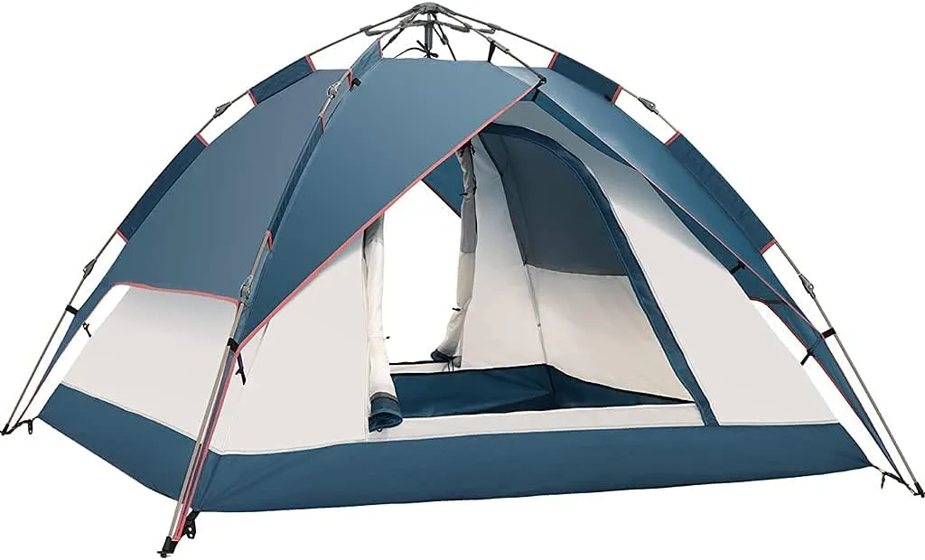 Pop Up Tent 3-4 Person Waterproof Camping Dome Tent Instant Automatic Easy Set Up Lightweight for Hiking Outdoor Holiday Travel