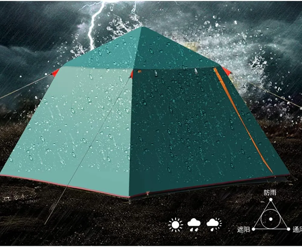 Pop Up Tent Family Camping Tent 3-4 Person Portable Tent Automatic Tent Waterproof Windproof for Camping Hiking Mountaineering (Yellow 3)