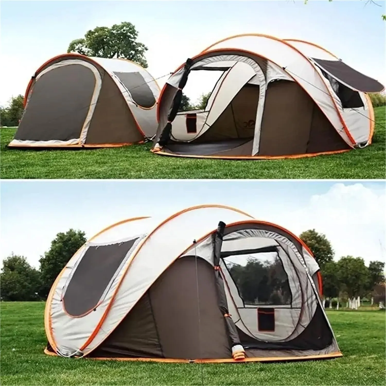 Pop Up Tents 3 4 Person Family Outdoor Automatic Camping Tent Instant Setup Tent 4 Season Windproof Waterproof Dampproof Portable Pop up Tent Adult Pop Up Tent(Green,Large)