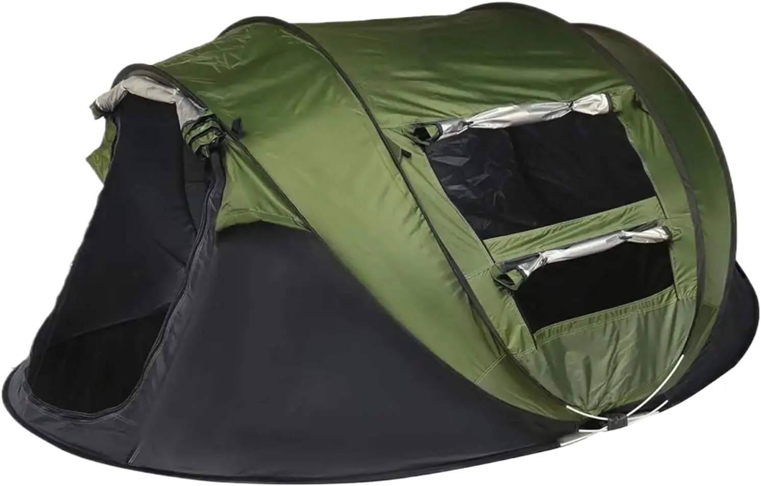 Pop Up Tents 3 4 Person Family Outdoor Automatic Camping Tent Instant Setup Tent 4 Season Windproof Waterproof Dampproof Portable Pop up Tent Adult Pop Up Tent(Green,Large)