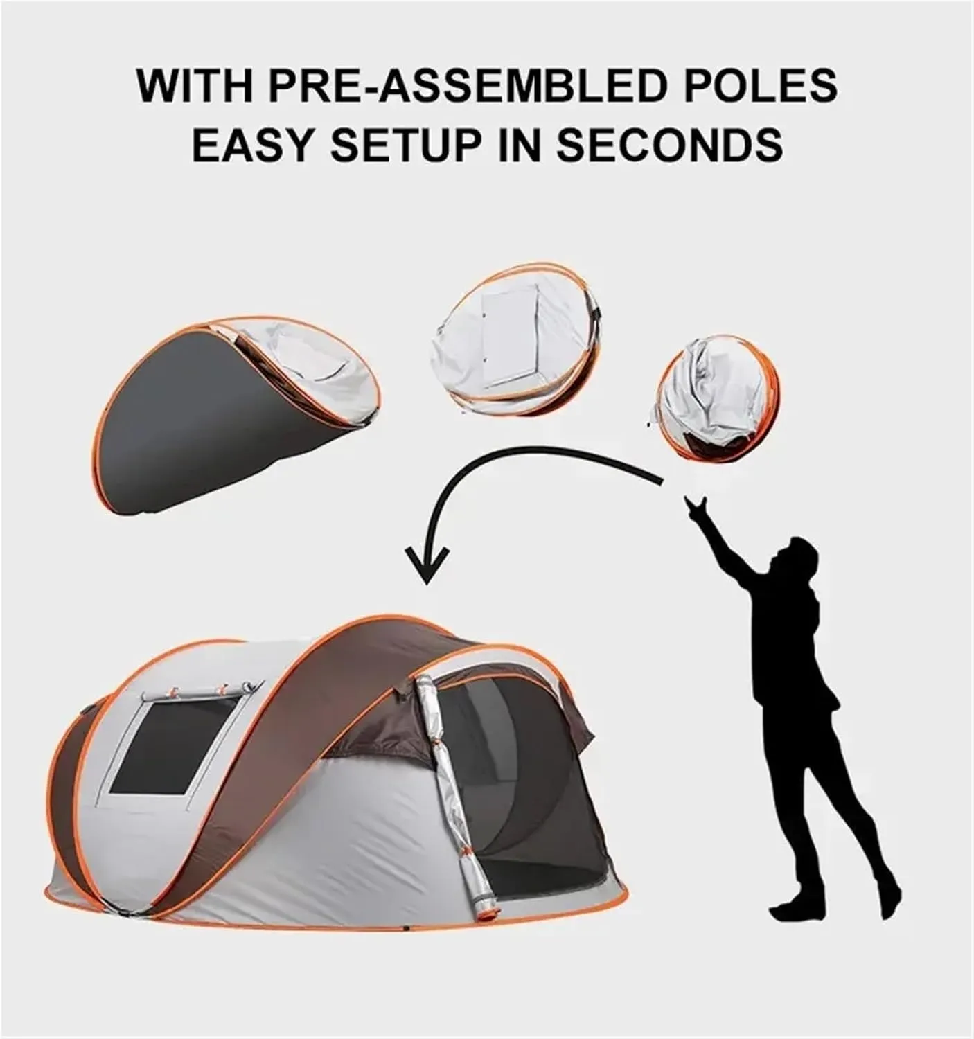 Pop Up Tents 3 4 Person Family Outdoor Automatic Camping Tent Instant Setup Tent 4 Season Windproof Waterproof Dampproof Portable Pop up Tent Adult Pop Up Tent(Green,Large)