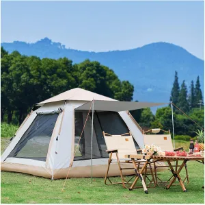 Pop Up Tents for Adults 4 People Double Doors and Four Windows,Waterproof Quick Pitch Tent Stable and Lightweight Tents for Family Camping,Hiking Party