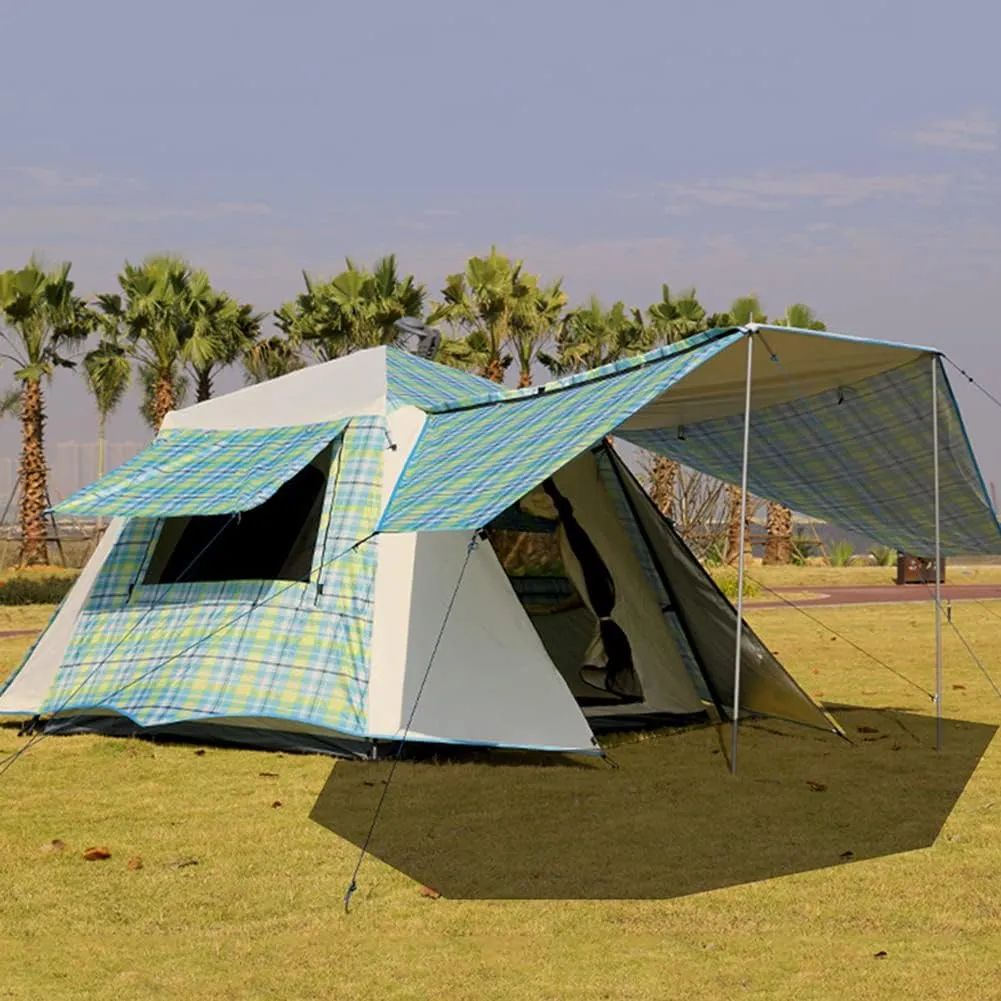 Pop Up Tents with Porch for Camping Waterproof Instant Tent 3-4 Person Double Layer for Family Automatic Tent Easy Setup for Camping Hiking Mountaineering Beach