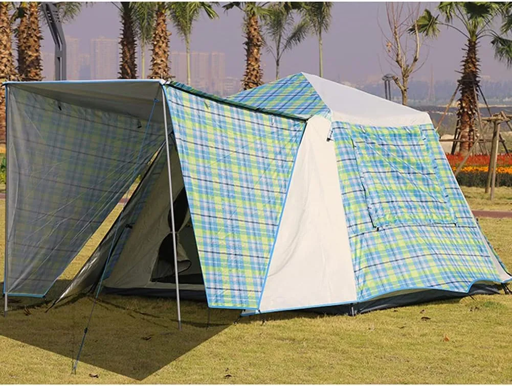 Pop Up Tents with Porch for Camping Waterproof Instant Tent 3-4 Person Double Layer for Family Automatic Tent Easy Setup for Camping Hiking Mountaineering Beach