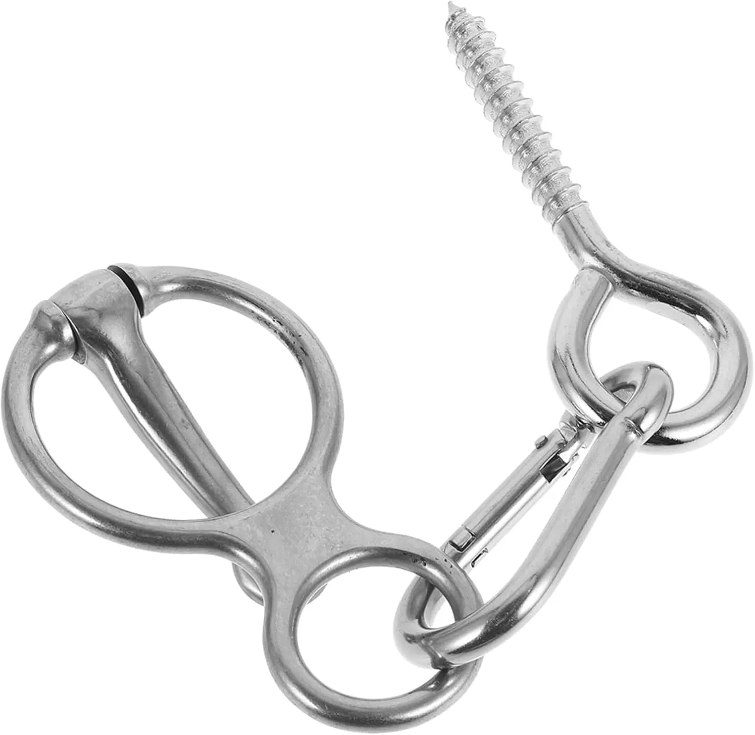 POPETPOP 1 Set Stainless Steel Horse Tie Ring Heavy Duty Tack Supplies for Secure Stable Tie Downs Humane Safety Mechanism Portable Design for Training and Versatile Use Barns and Trailers