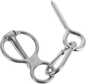 POPETPOP 1 Set Stainless Steel Horse Tie Ring Heavy Duty Tack Supplies for Secure Stable Tie Downs Humane Safety Mechanism Portable Design for Training and Versatile Use Barns and Trailers