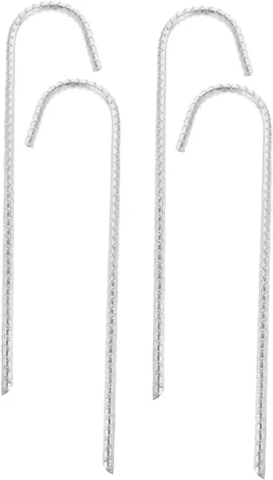 POPETPOP 4Pcs Heavy Duty Tent Stakes Thick Ground Pegs for Tough Terrains Secure Tents and Mud Essential Camping Tool for