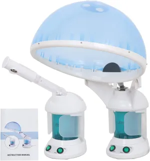 Portable 3 in 1 Mini Facial Steamer Ozone Hair Table Top Home Salon Spa Face Steamer Beauty Skin Care Facial Atomizer w/Bonnet Hood