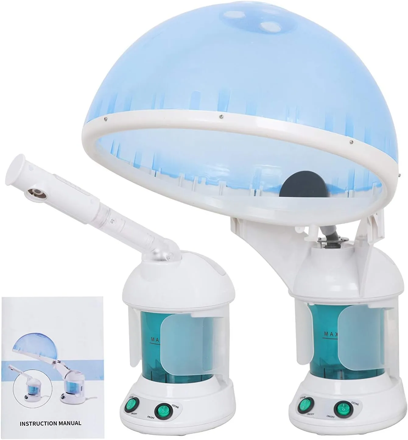 Portable 3 in 1 Mini Facial Steamer Ozone Hair Table Top Home Salon Spa Face Steamer Beauty Skin Care Facial Atomizer w/Bonnet Hood