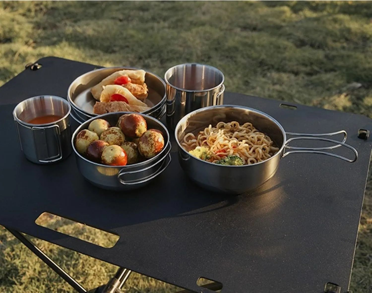 Portable Beach Table Portable Beach Table Aluminum Ultralight Folding Camping Table Multifunction Table Folding Camping Table, 60*41*38.5cm, Black