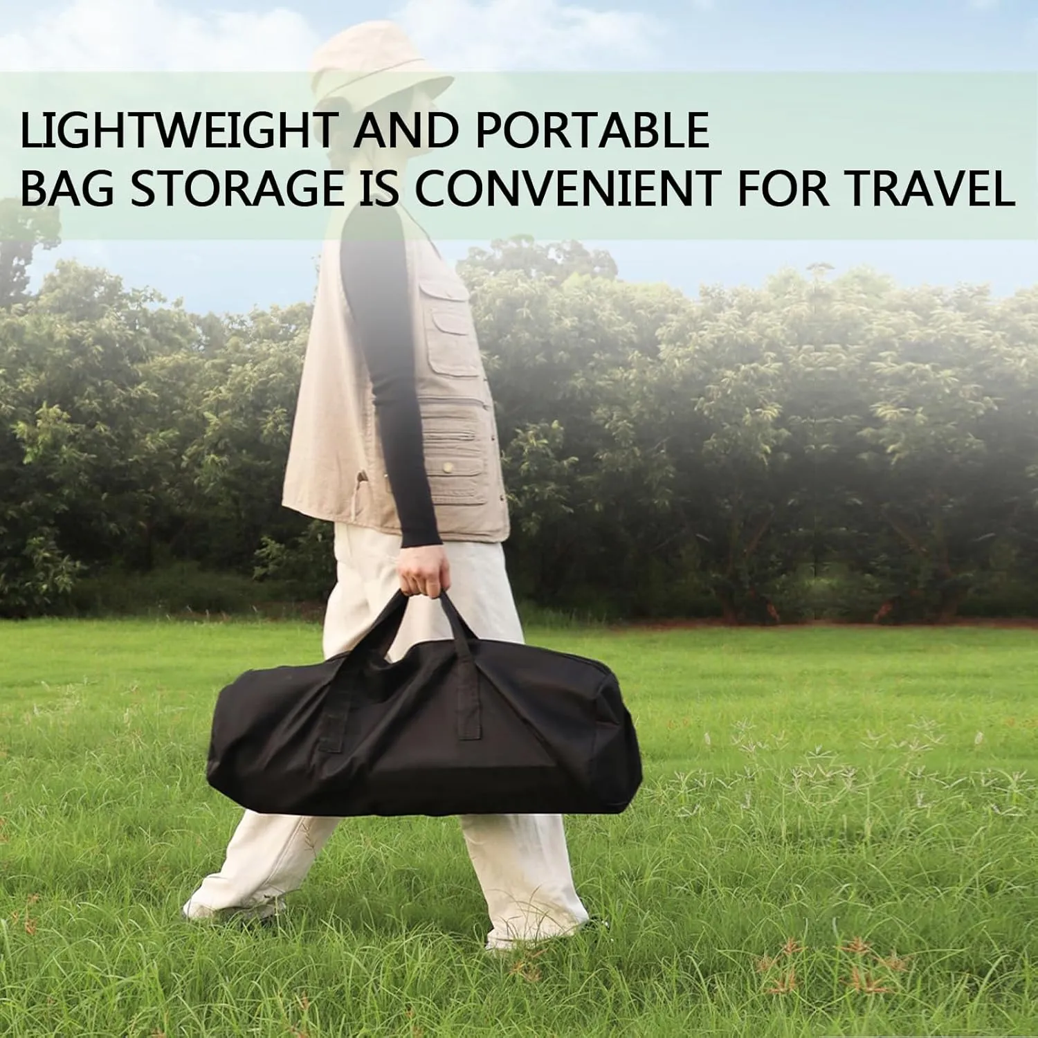Portable Camping Side Table, Lightweight Aluminum Folding Table with Carry Bag, Ideal for Picnic, BBQ, Cooking, and Outdoor Activities Wood Color 95×55×50cm/37×21×19.7in