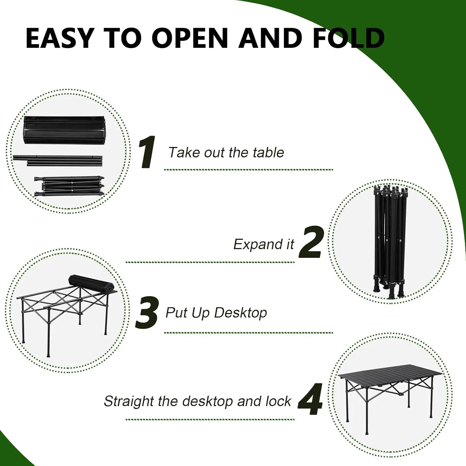 Portable Camping Side Table, Lightweight Aluminum Folding Table with Carry Bag, Ideal for Picnic, BBQ, Cooking, and Outdoor Activities Wood Color 95×55×50cm/37×21×19.7in